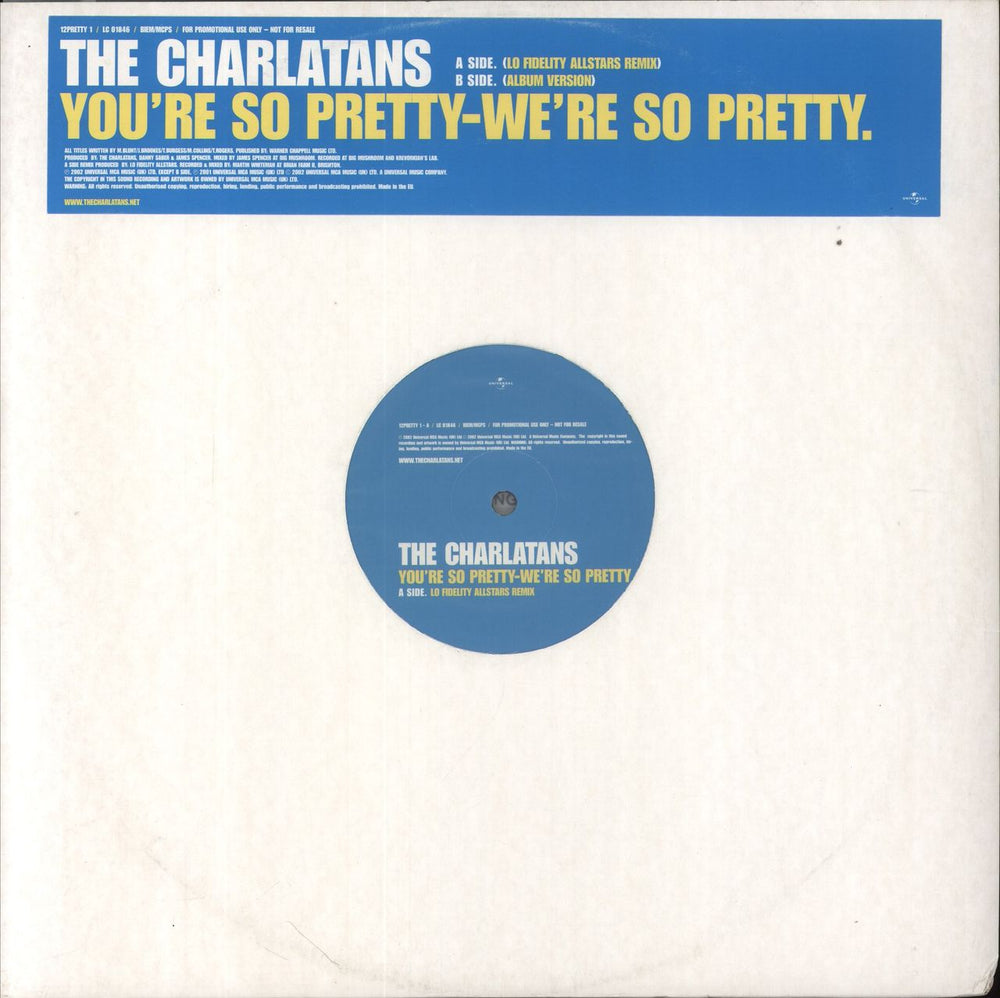 The Charlatans (UK) You're So Pretty - We're So Pretty UK Promo 12" vinyl single (12 inch record / Maxi-single) 12PRETTY1