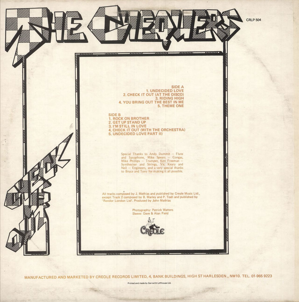 The Chequers Check Us Out UK vinyl LP album (LP record)