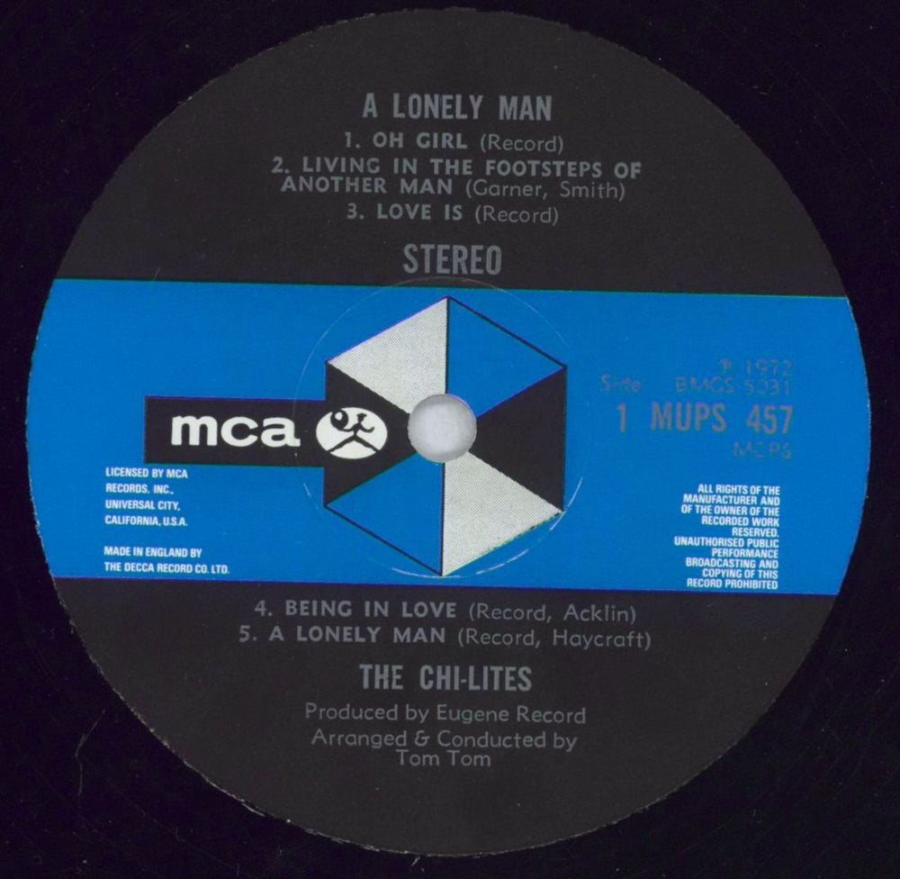 The Chi-Lites A Lonely Man UK vinyl LP album (LP record) CHTLPAL827442