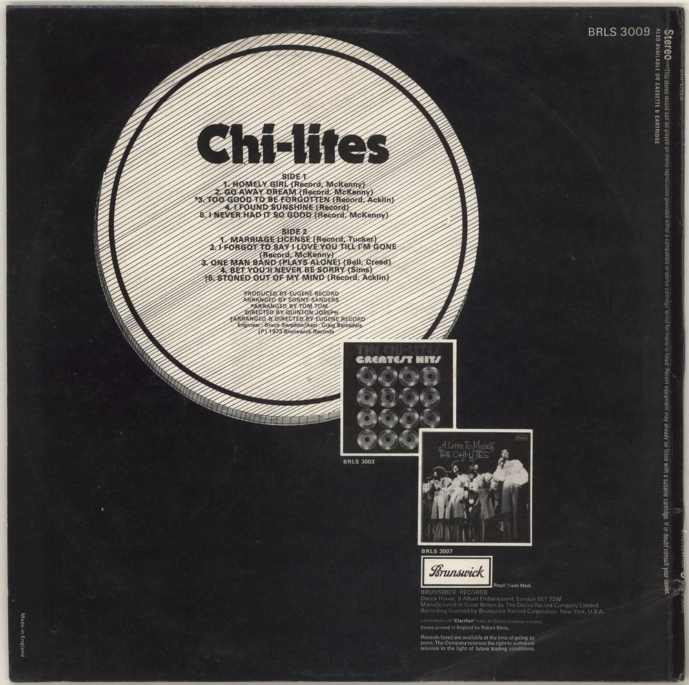 The Chi-Lites Chi-Lites UK vinyl LP album (LP record)