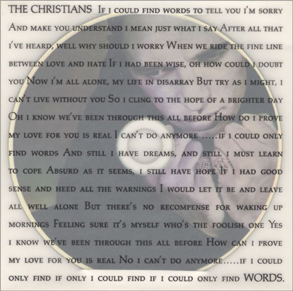 The Christians Words UK CD single (CD5 / 5") CIDX450