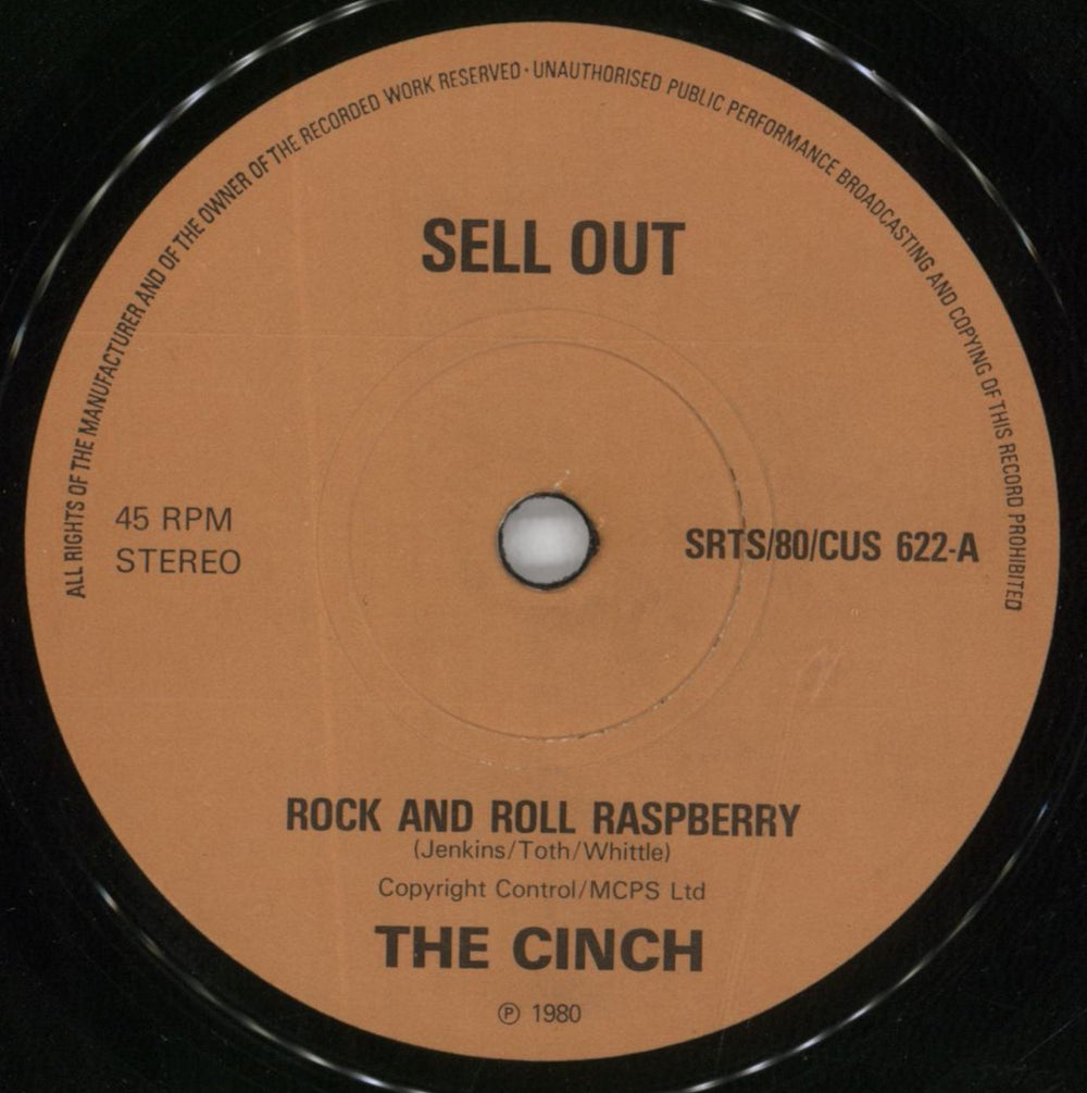 The Cinch Rock And Roll Raspberry UK 7" vinyl single (7 inch record / 45) SRTS/80/CUS622