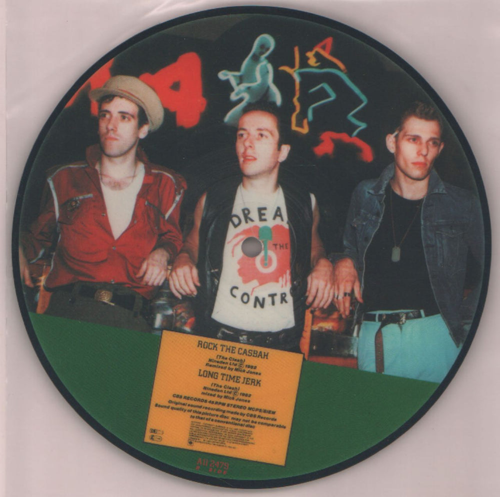 The Clash Rock The Casbah UK 7" vinyl picture disc (7 inch picture disc single) CSH7PRO70712