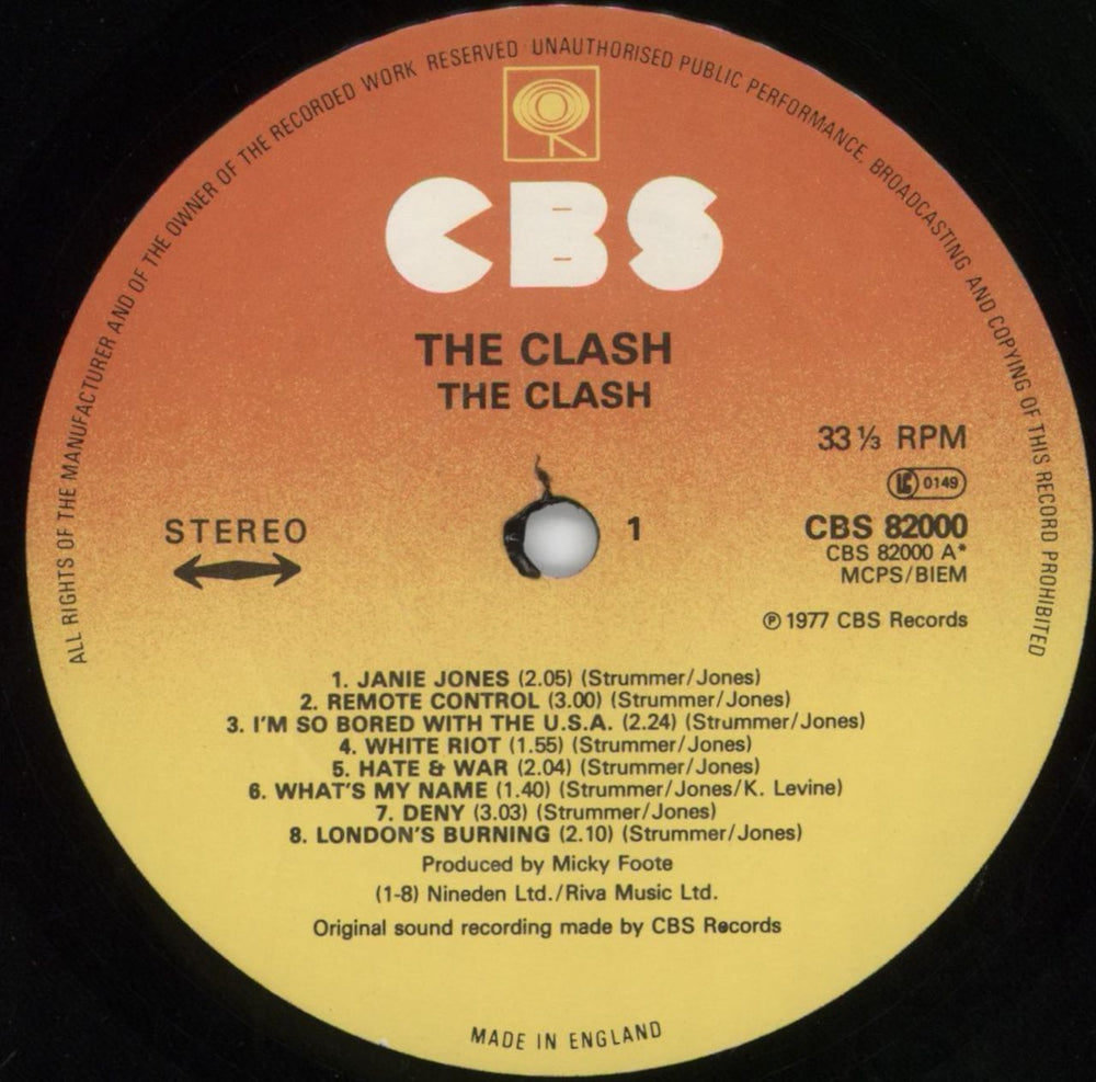 The Clash The Clash - 1st - Later Label Design UK Vinyl LP 