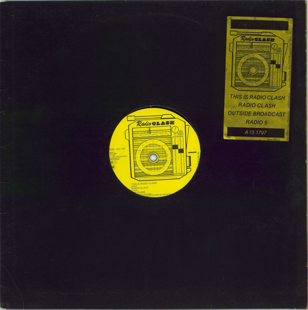 The Clash This Is Radio Clash - Hype Sticker UK 12" vinyl single (12 inch record / Maxi-single) A13-1797