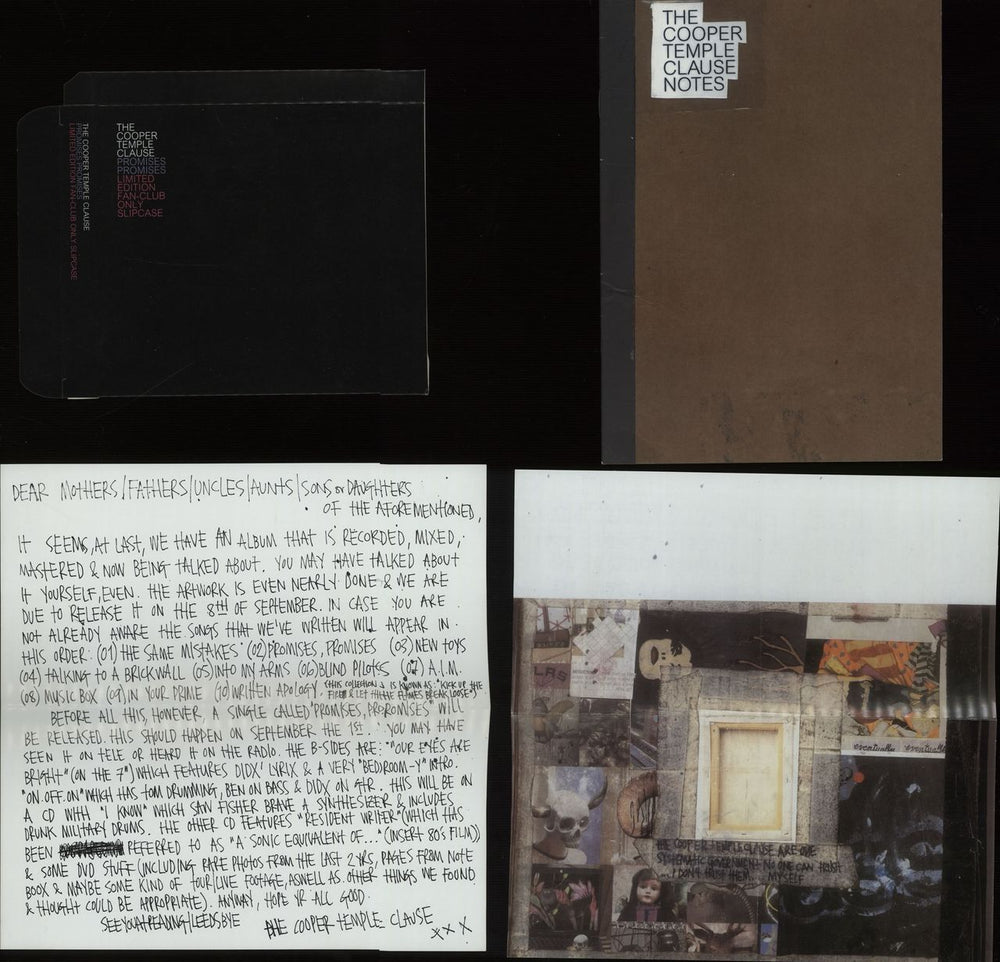 The Cooper Temple Clause Notes Booklet With Two Newsletters And Slipcase UK Promo memorabilia FAN CLUB MEMORABILIA