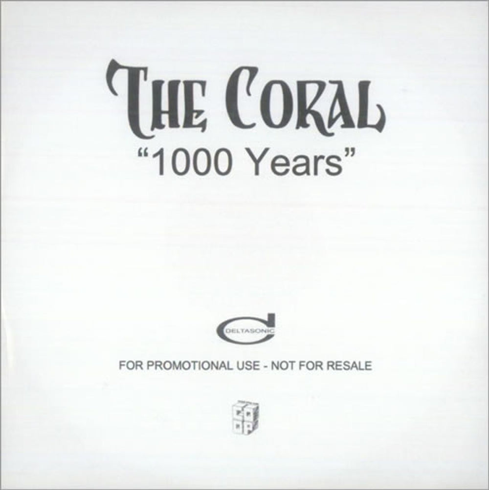 The Coral 1000 Years UK Promo CD-R acetate CD-R ACETATE