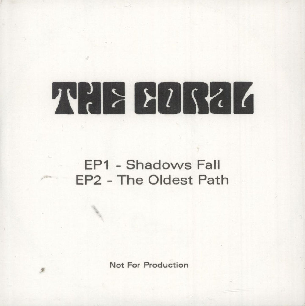 The Coral Shadows Fall / The Oldest Path UK Promo CD-R acetate CD-R