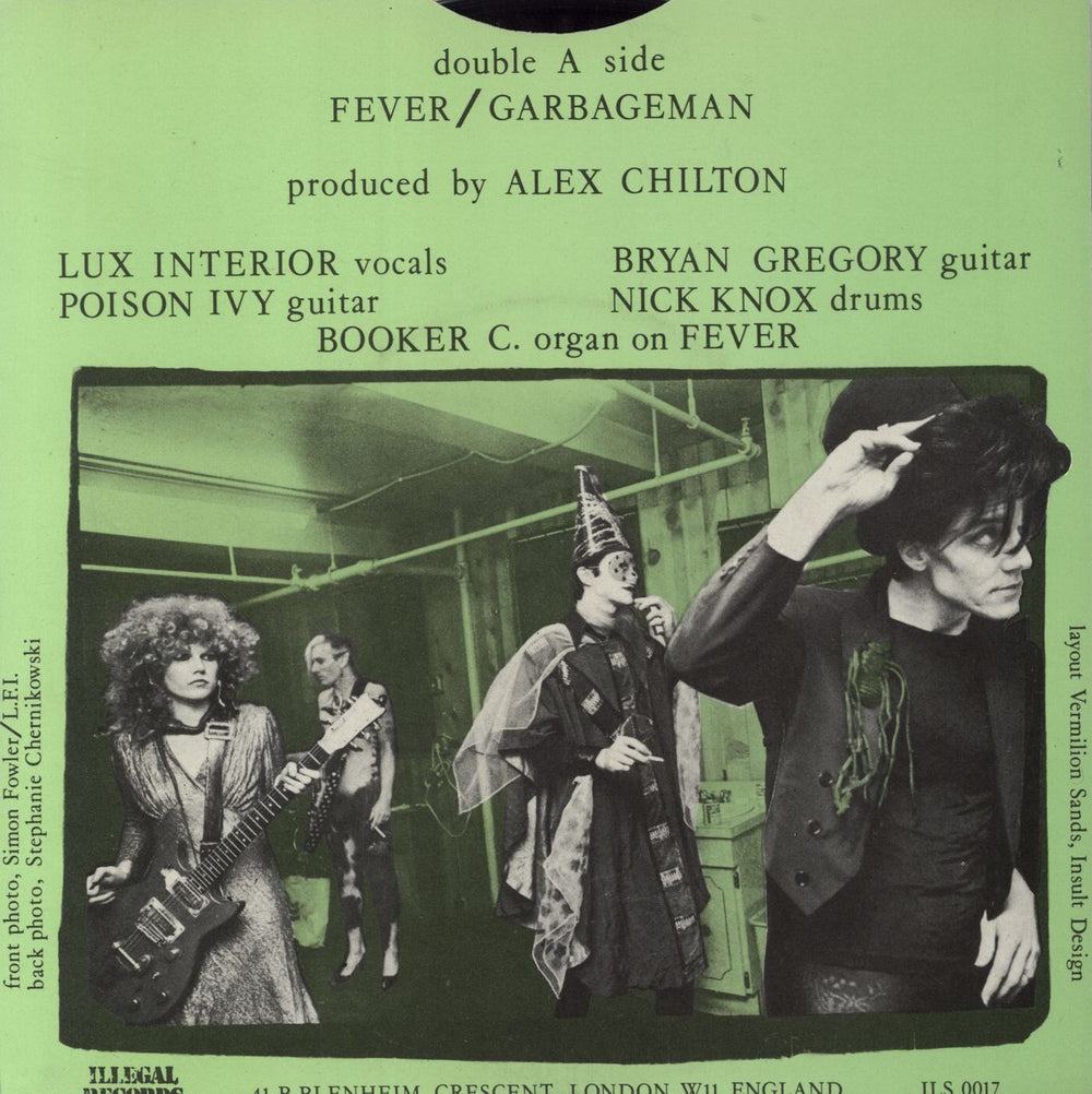 The Cramps Fever/Garbageman - 4 pics sleeve - EX UK 7" vinyl single (7 inch record / 45)