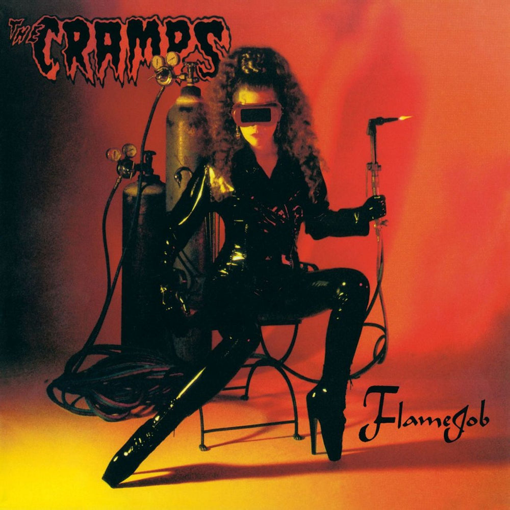 The Cramps Flamejob - Translucent Blue Vinyl UK vinyl LP album (LP record) CRALPFL812780