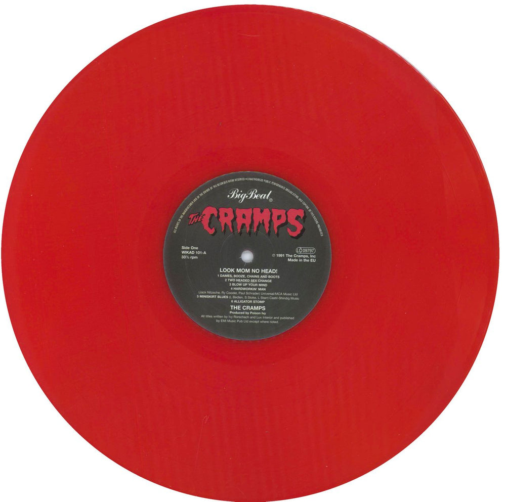 The Cramps Look Mom No Head! - Red Vinyl - EX UK vinyl LP album (LP record) CRALPLO809067