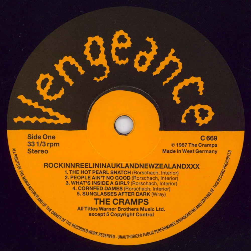 The Cramps RockinnReelinInAucklandNewZealandXXX German vinyl LP album (LP record) CRALPRO817079