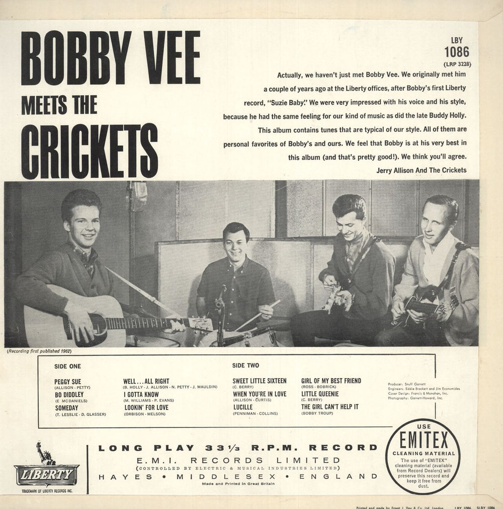 The Crickets Bobby Vee Meets The Crickets UK vinyl LP album (LP record)