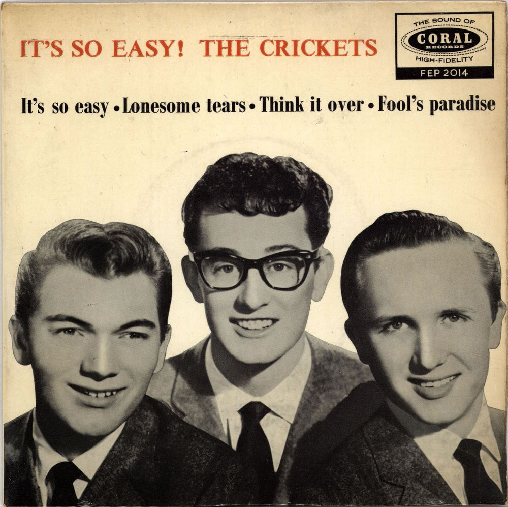 The Crickets It's So Easy! - 2nd UK 7" vinyl single (7 inch record / 45) FEP2014