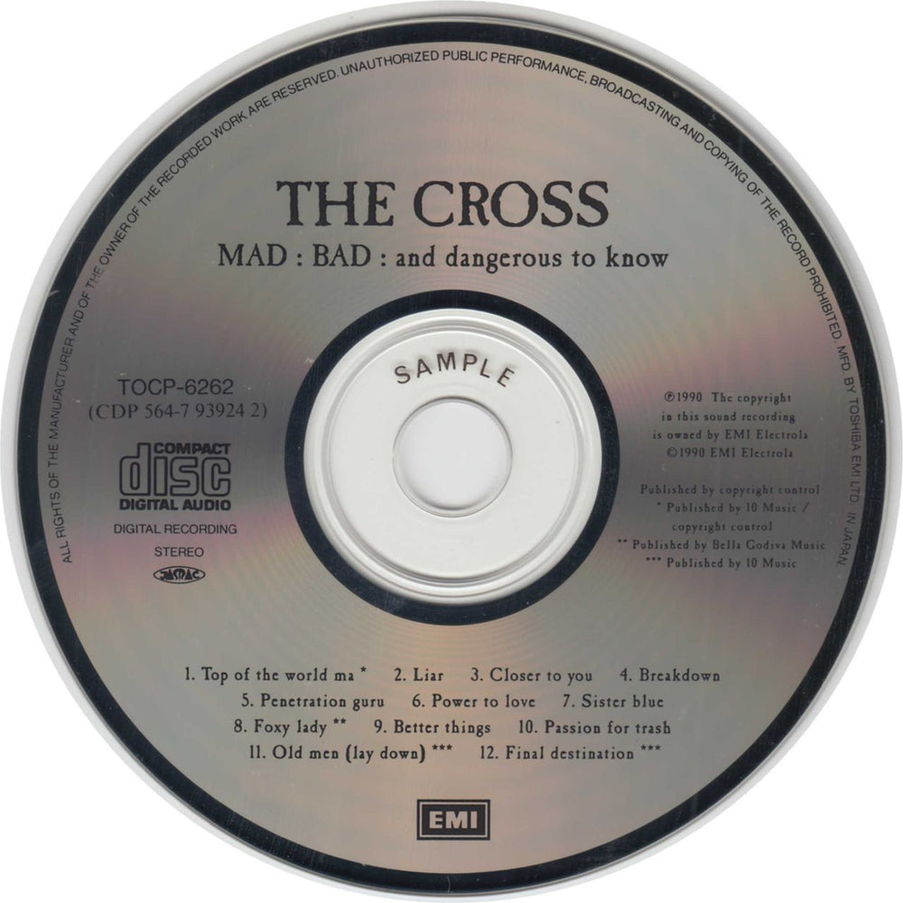 The Cross Mad Bad And Dangerous To Know Japanese Promo CD album (CDLP) CROCDMA149740