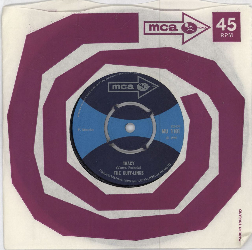 The Cuff Links Tracy UK 7" vinyl single (7 inch record / 45) MU1101