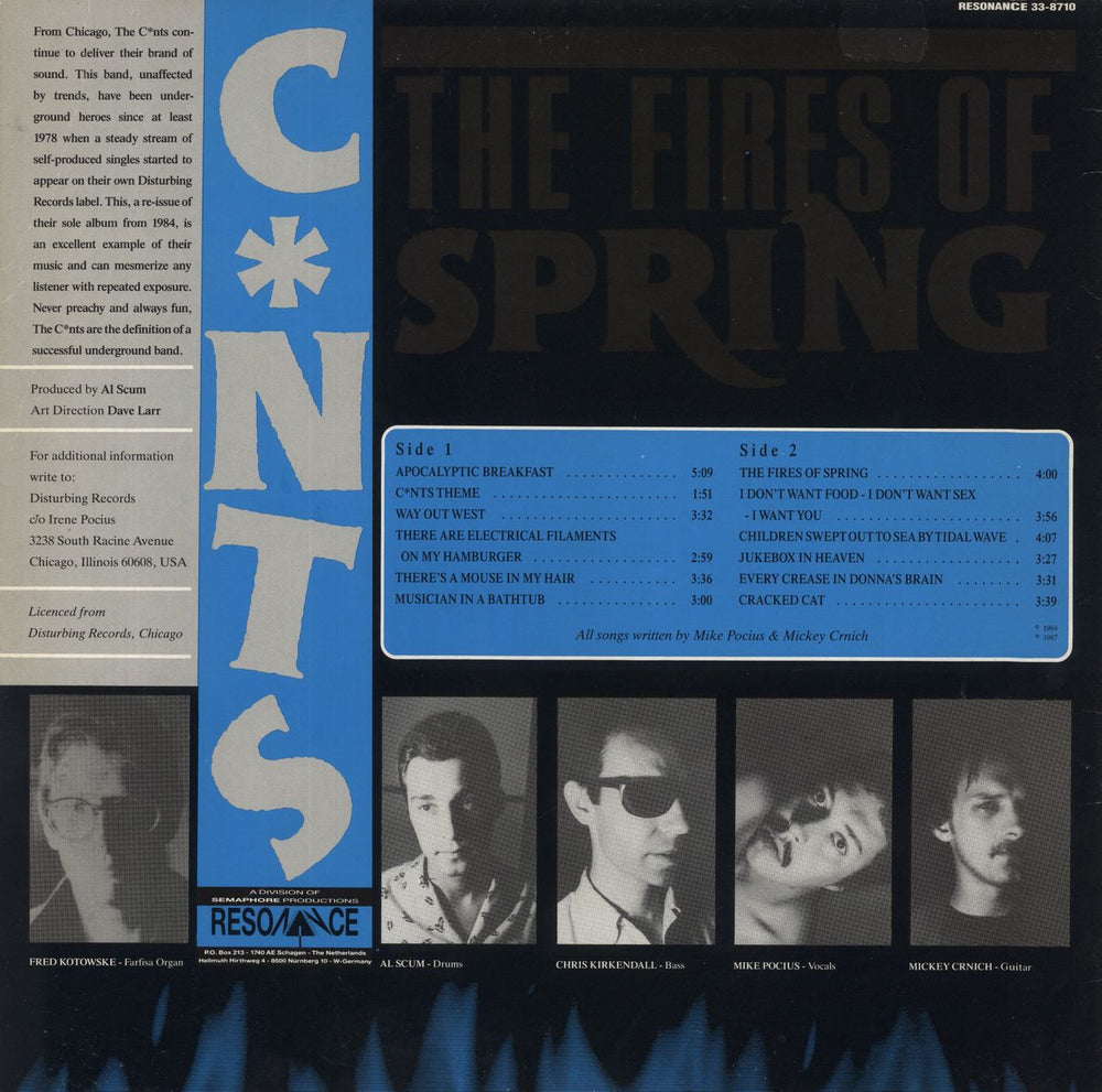 The Cunts The Fires Of Spring UK vinyl LP album (LP record)