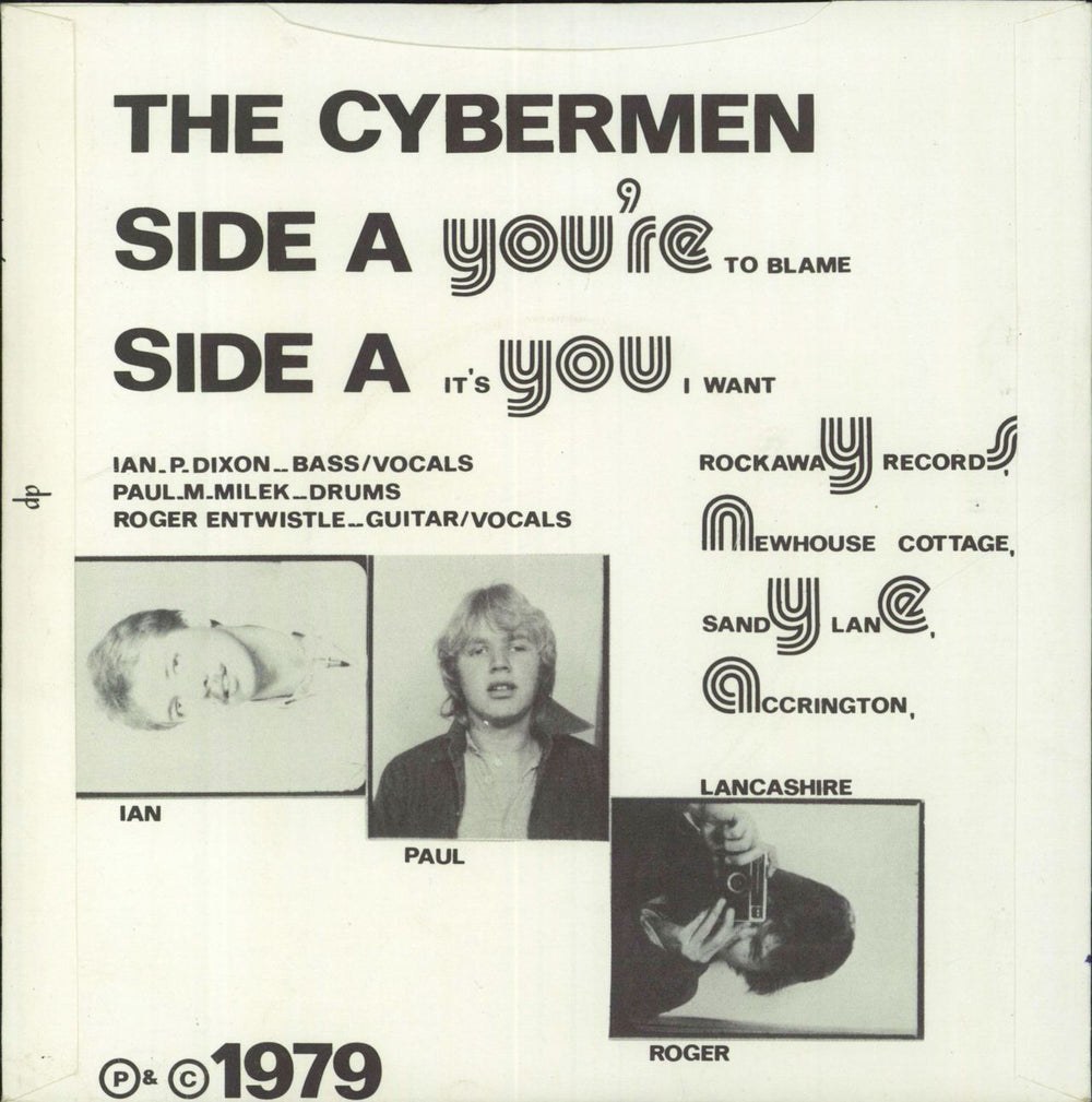 The Cybermen You're To Blame UK 7" vinyl single (7 inch record / 45)