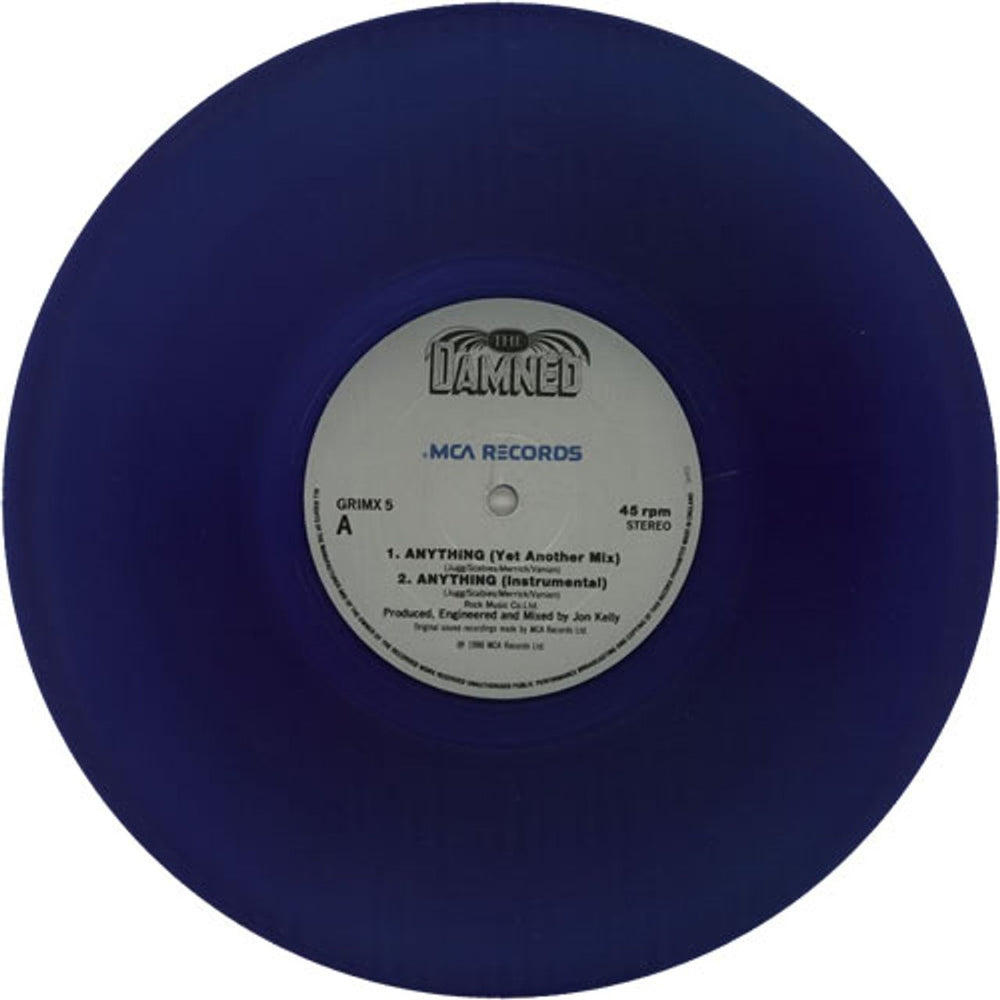 The Damned Anything - Blue Vinyl UK 10" vinyl single (10 inch record) DAM10AN98760