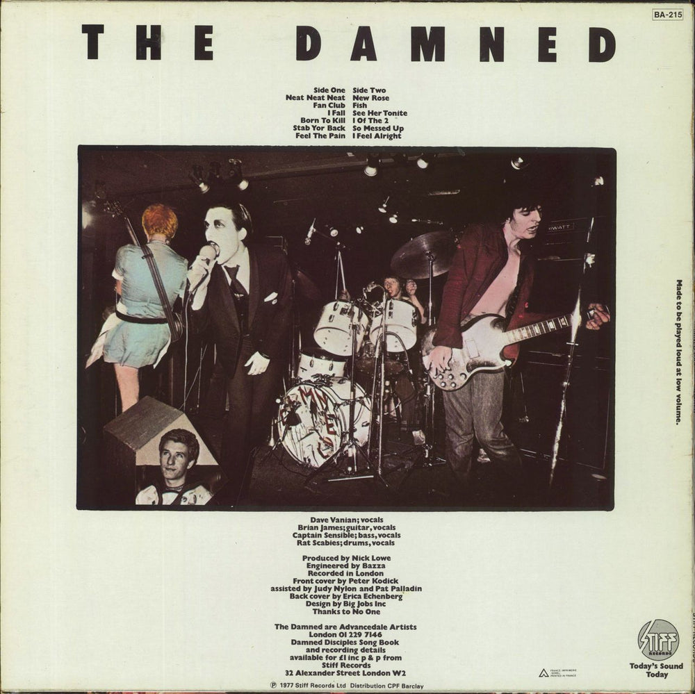 The Damned Damned Damned Damned French vinyl LP album (LP record)