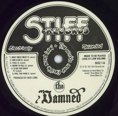 The Damned Damned Damned Damned - Hot Rods sleeve + Front Sticker - EX UK vinyl LP album (LP record) DAMLPDA819235