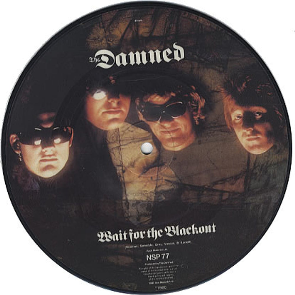 The Damned Wait For The Blackout UK 7" vinyl picture disc (7 inch picture disc single) NSP77