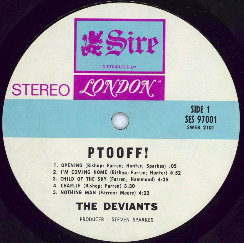 The Deviants Ptooff! - 1st - VG US vinyl LP album (LP record) DVTLPPT749832