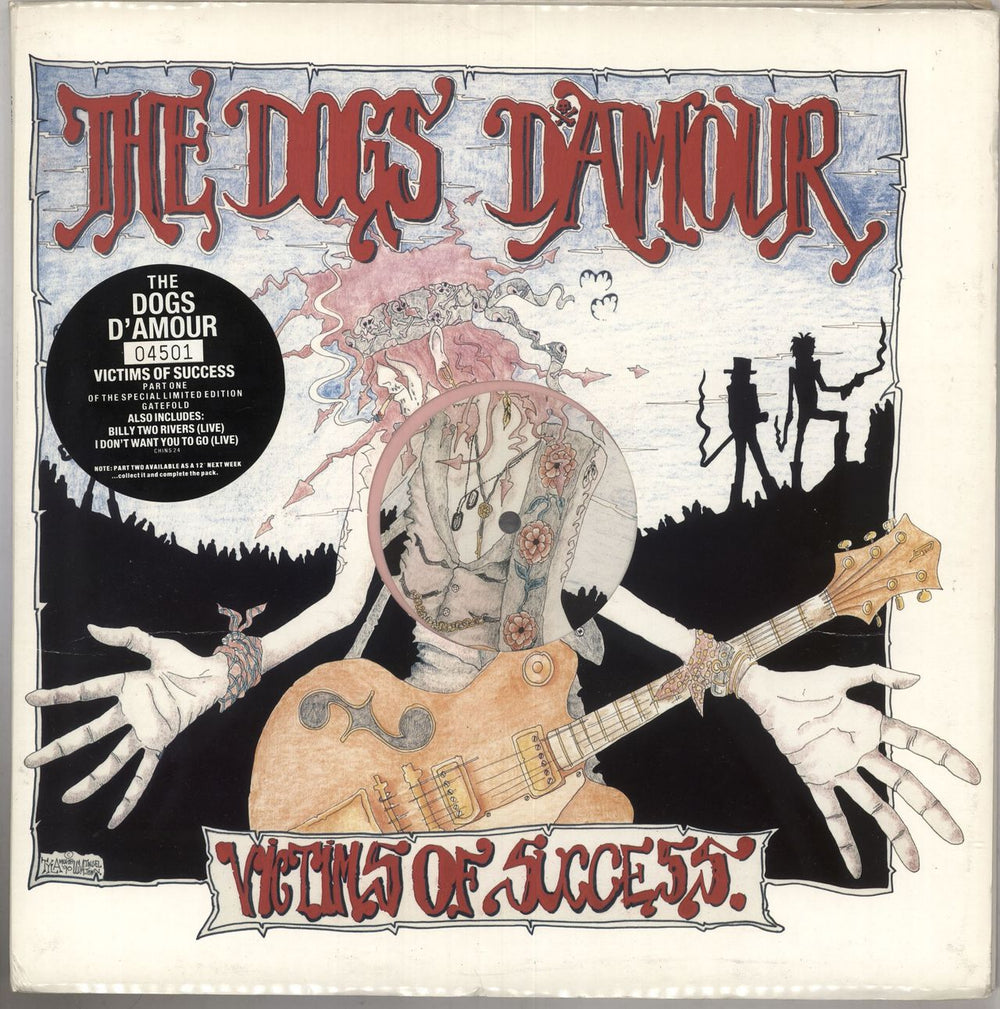 The Dogs D'Amour Victims Of Success - 7" + 12" - Die cut sleeve UK 12" vinyl single (12 inch record / Maxi-single) CHINS24