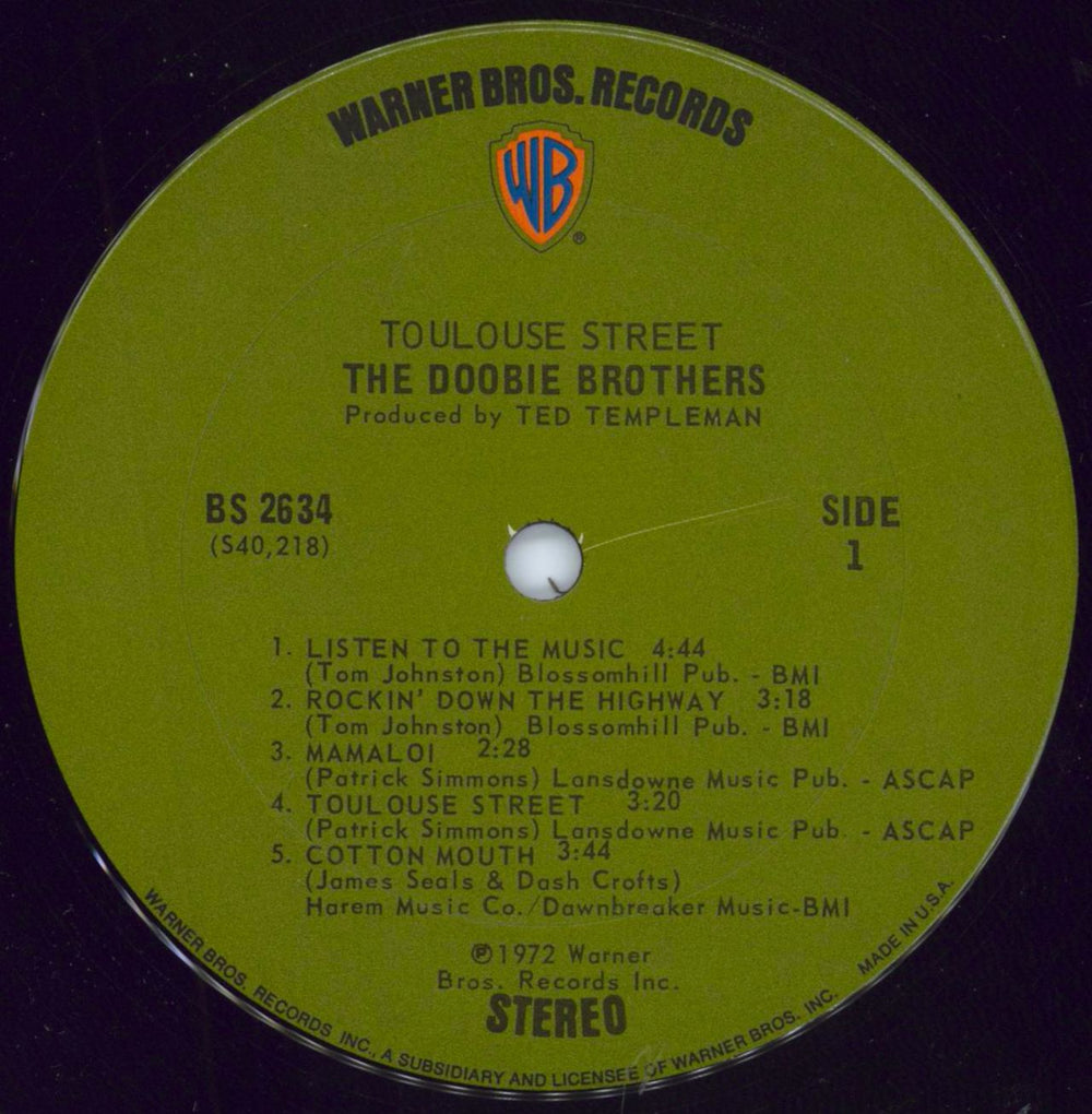 The Doobie Brothers Toulouse Street - 1st US vinyl LP album (LP record) DOOLPTO798312