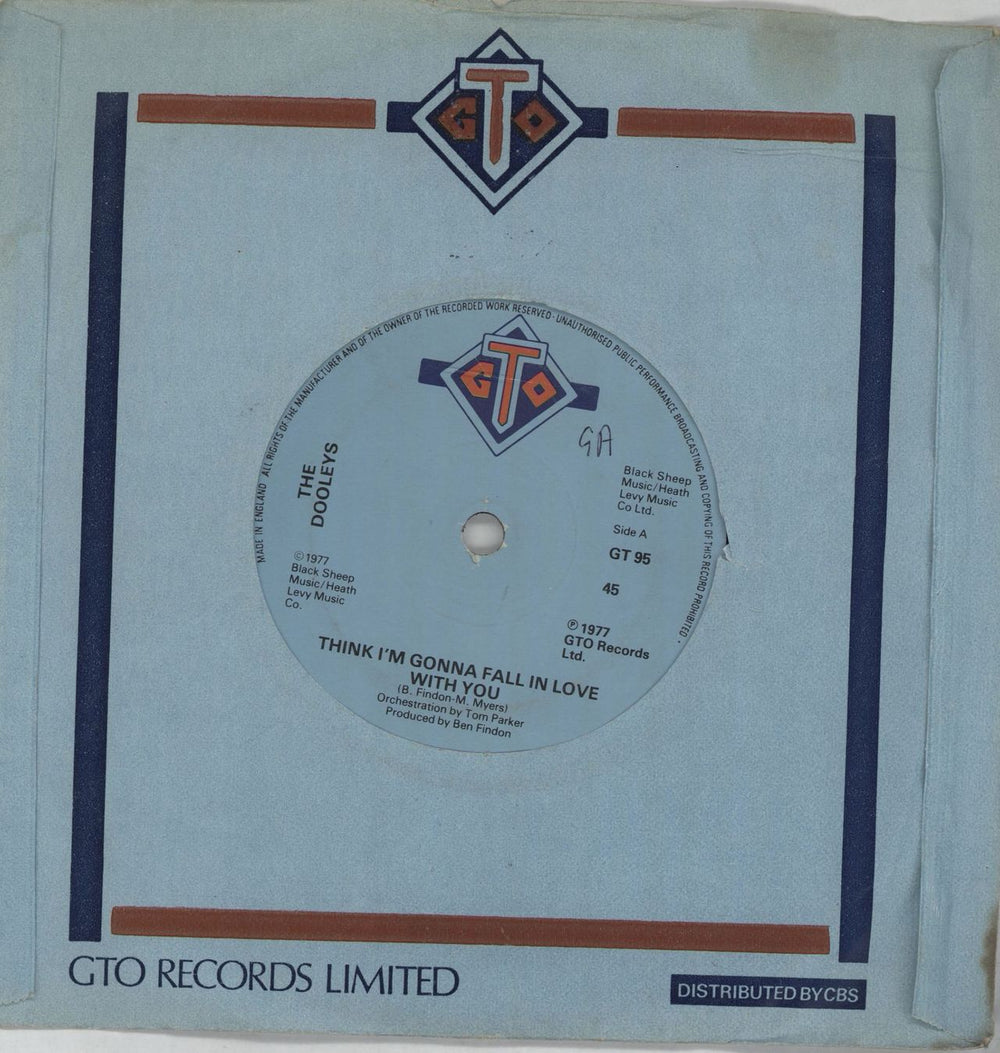 The Dooleys Think I'm Gonna Fall In Love With You UK 7" vinyl single (7 inch record / 45) GT95