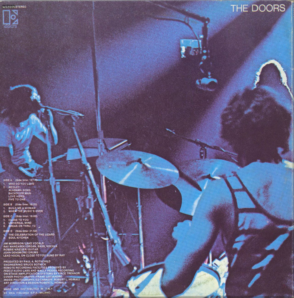 The Doors Absolutely Live - Red Label Italian 2-LP vinyl record set (Double LP Album)