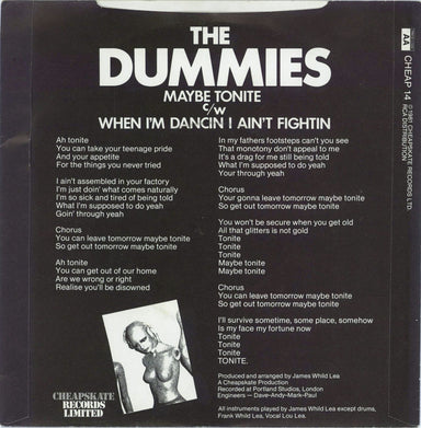 The Dummies Maybe Tonite UK 7" vinyl single (7 inch record / 45)