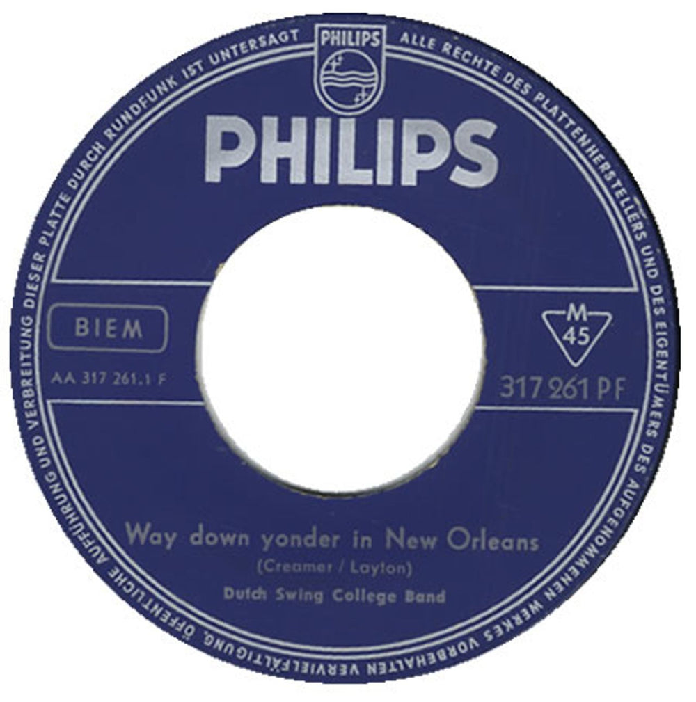 The Dutch Swing College Band Way Down Yonder In New Orleans German 7" vinyl single (7 inch record / 45) 317261PF