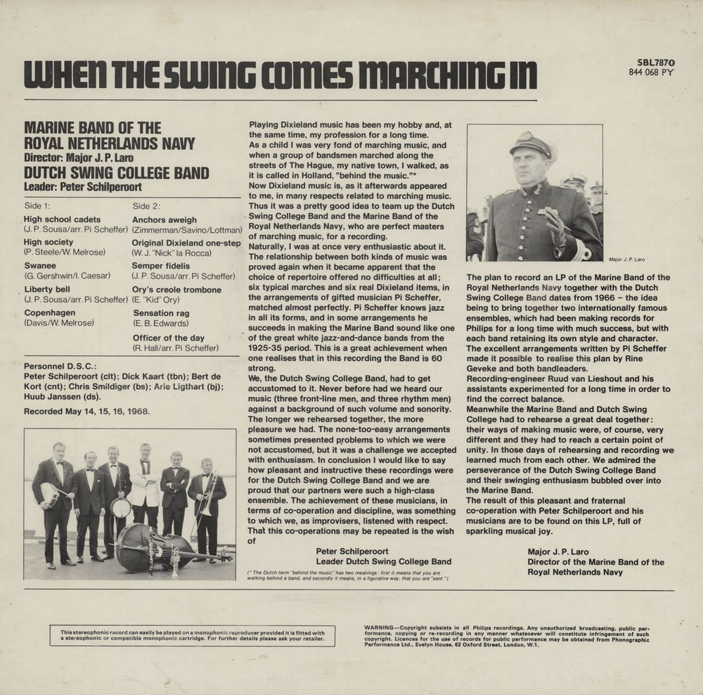 The Dutch Swing College Band When The Swing Comes Marching In UK vinyl LP album (LP record)