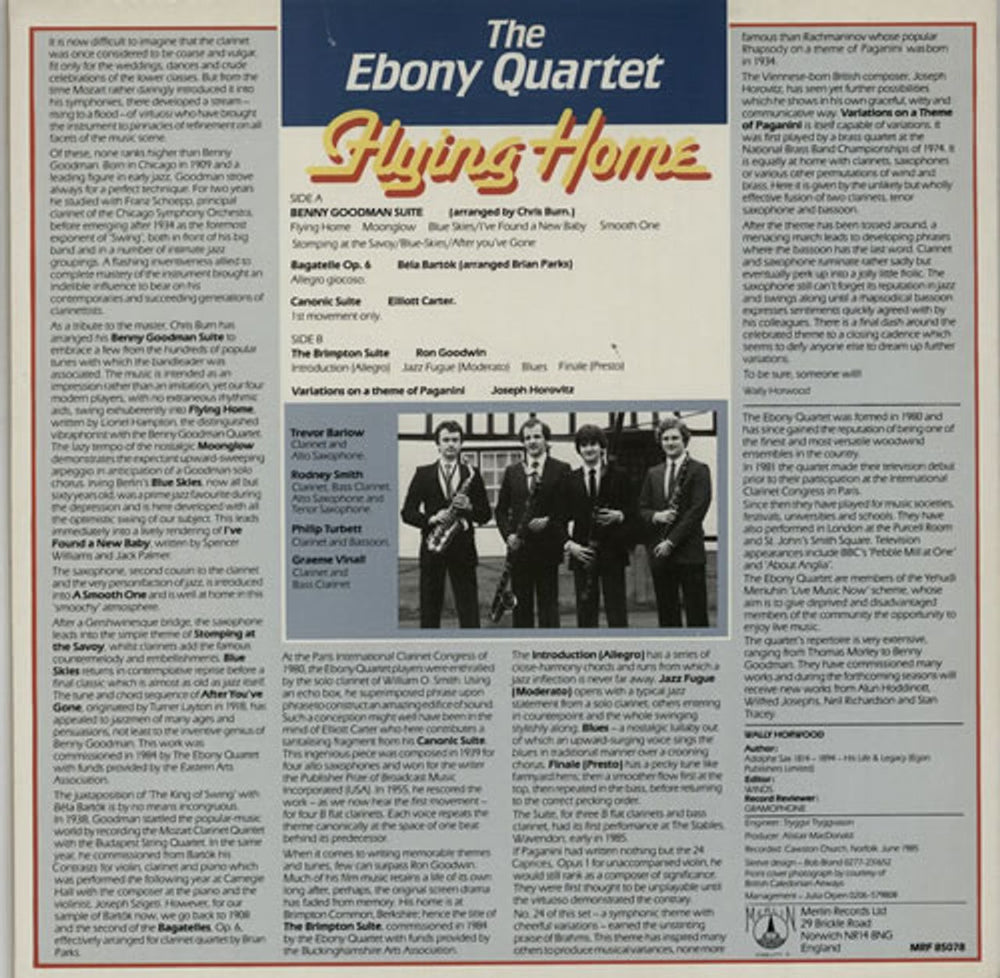 The Ebony Quartet Flying Home UK vinyl LP album (LP record) V-ZLPFL600543