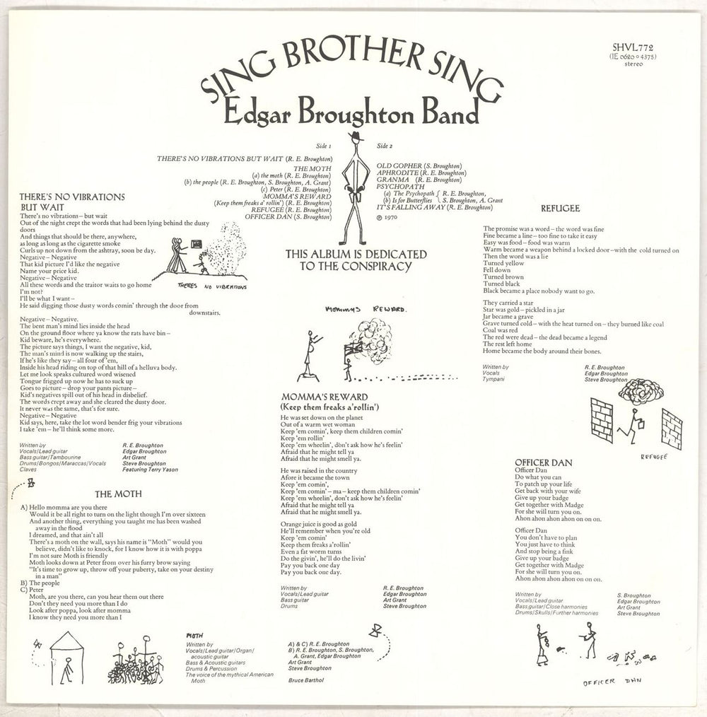 The Edgar Broughton Band Sing Brother Sing + Insert - 1st UK vinyl LP album (LP record)