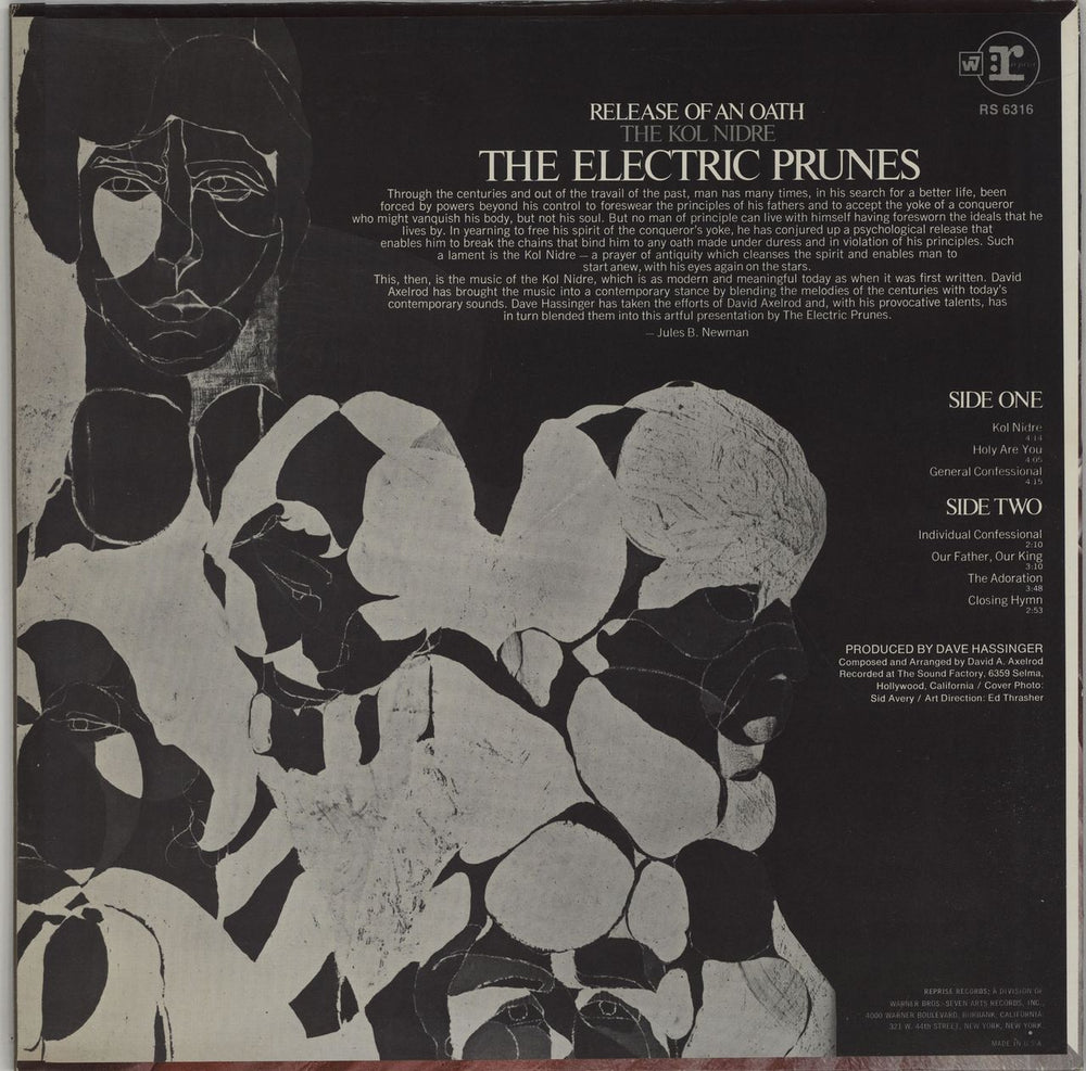 The Electric Prunes Release Of An Oath US Promo vinyl LP album (LP record)