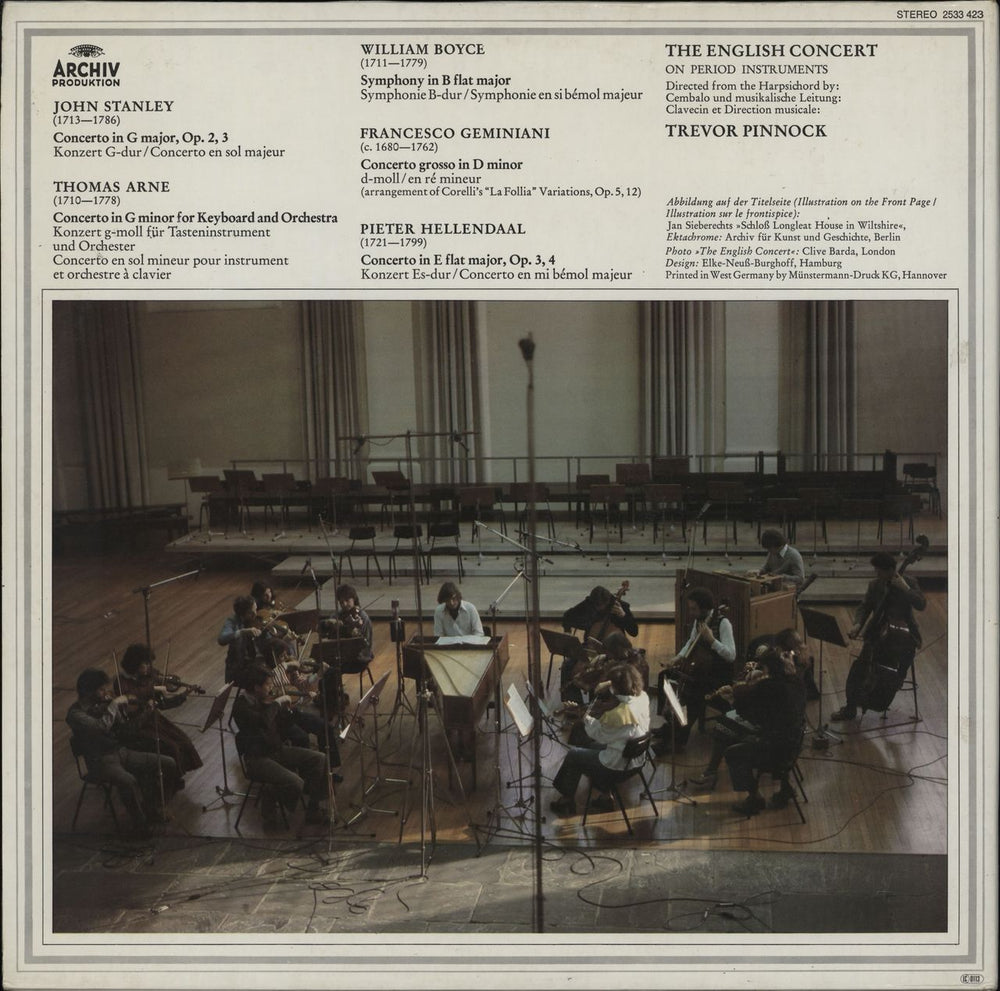 The English Concert A Grand Concert Of Musick (English Baroque Concerti) German vinyl LP album (LP record)