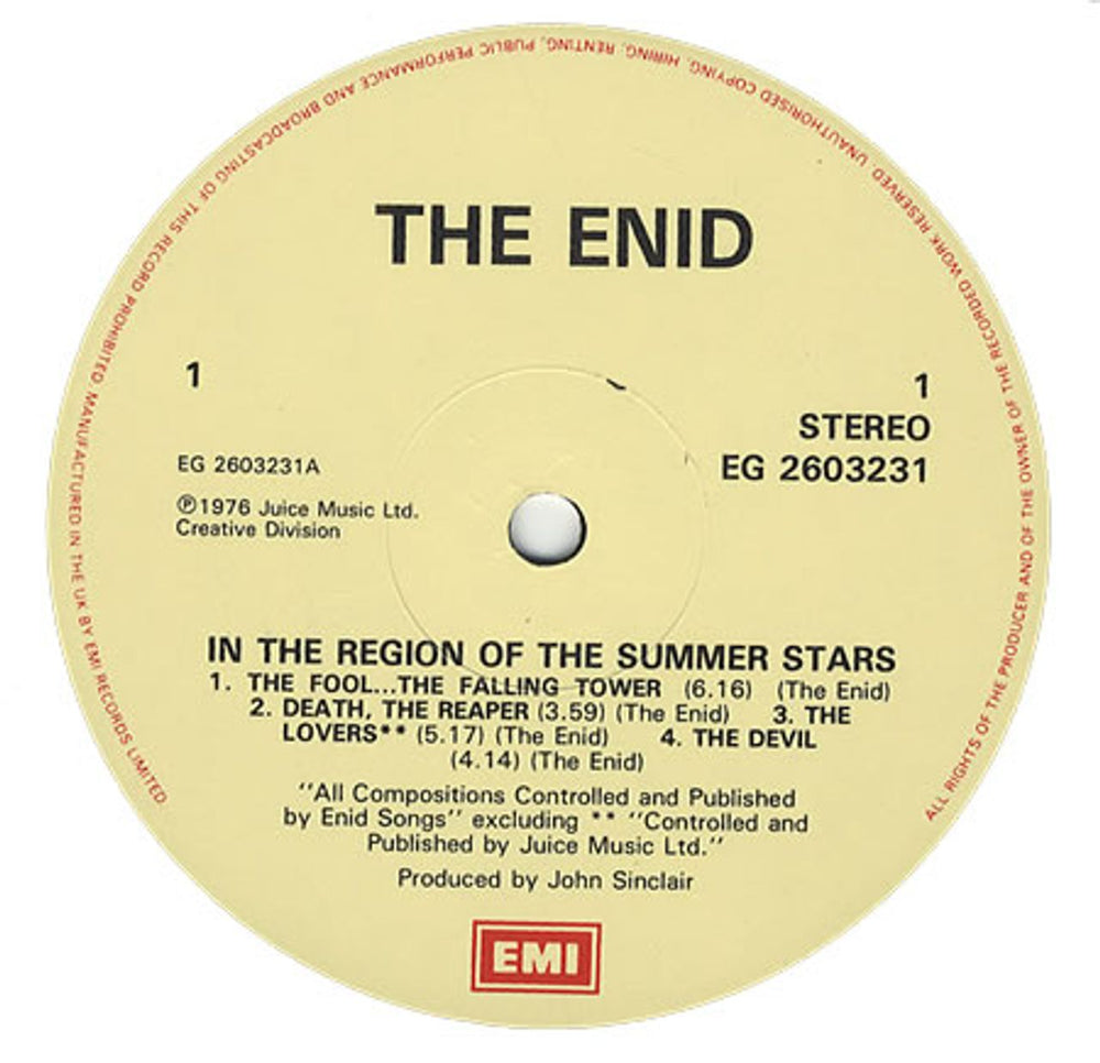 The Enid In The Region Of The Summer Stars UK vinyl LP album (LP record) EIDLPIN412989