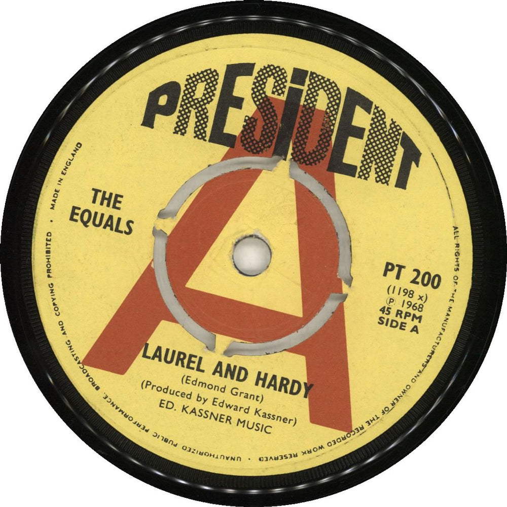 The Equals Laurel And Hardy - A Label UK Promo 7" vinyl single (7 inch record / 45) PT200