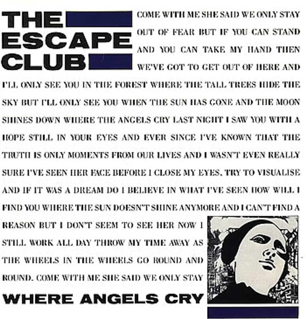 The Escape Club Where Angels Cry UK 12" vinyl single (12 inch record / Maxi-single) 12R6132