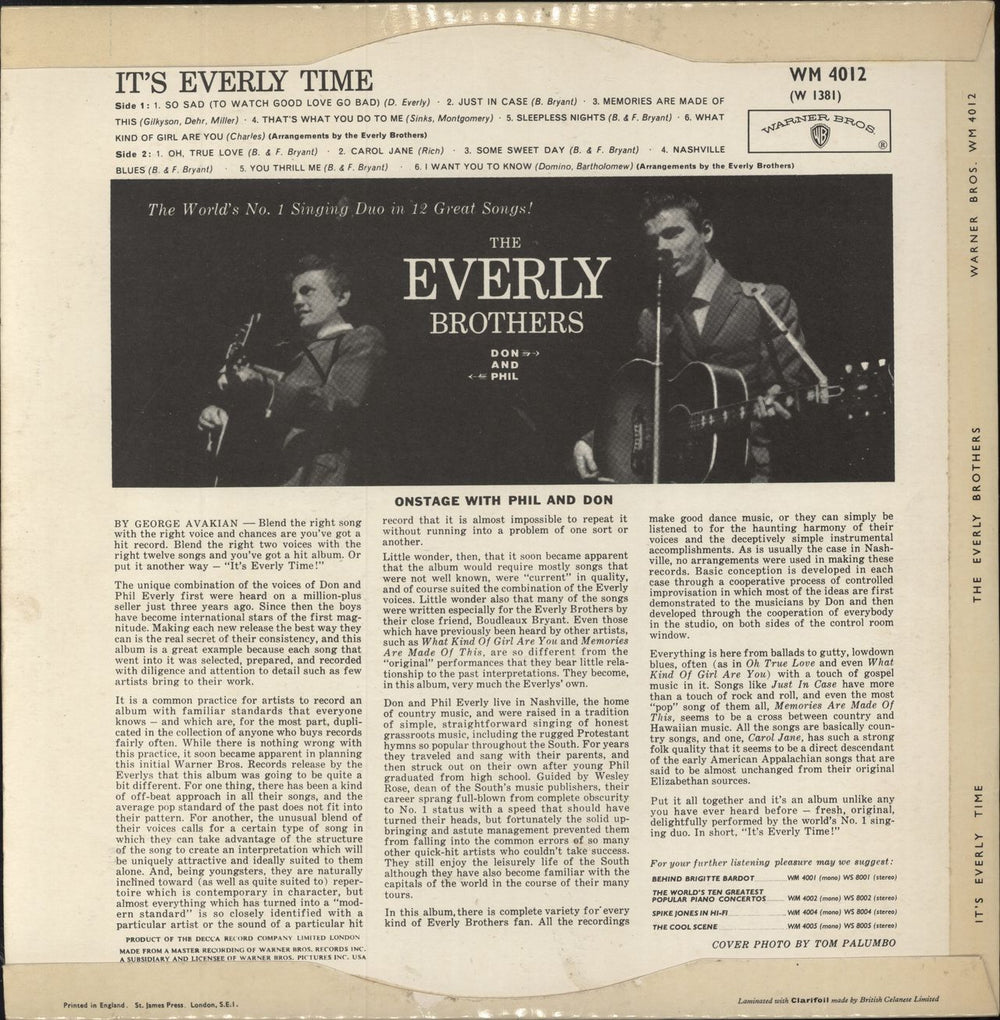 The Everly Brothers It's Everly Time! - EX UK vinyl LP album (LP record)