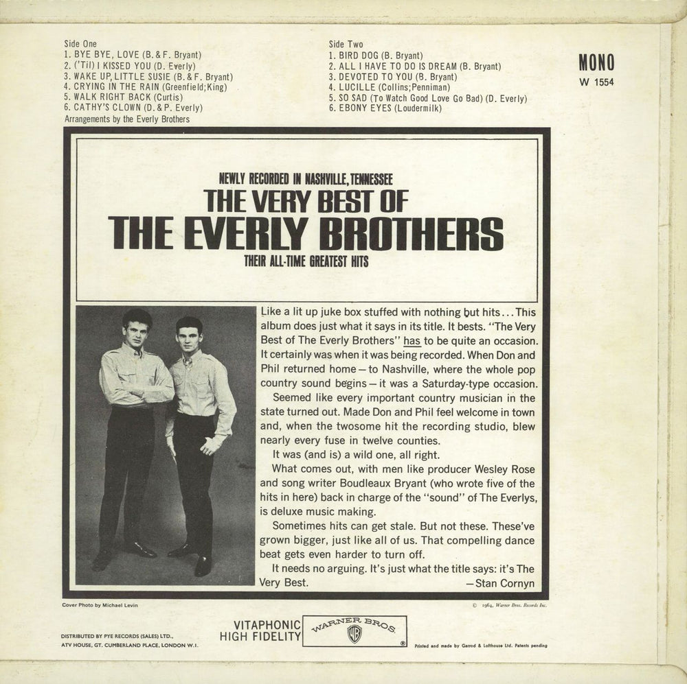 The Everly Brothers The Very Best Of The Everly Brothers - EX UK vinyl LP album (LP record)