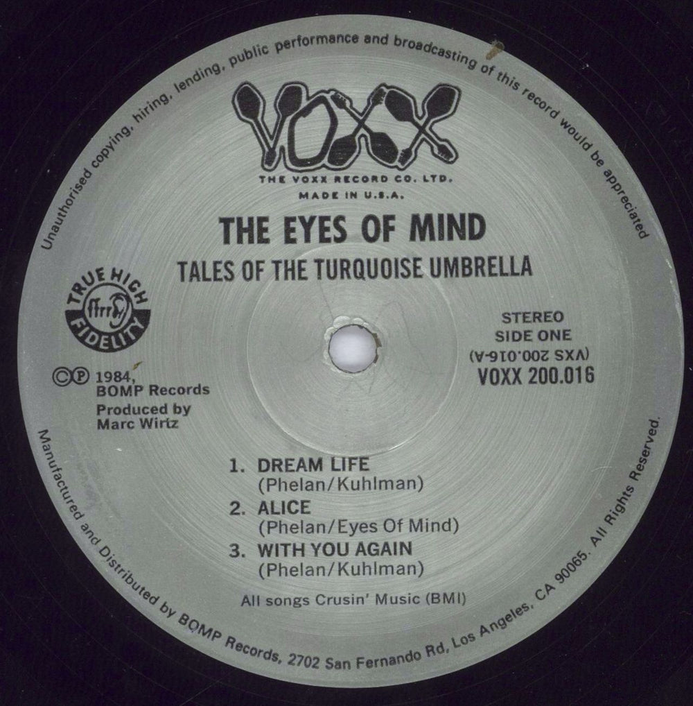 The Eyes Of Mind Tales Of The Turquoise Umbrella US vinyl LP album (LP record) 6OHLPTA831286