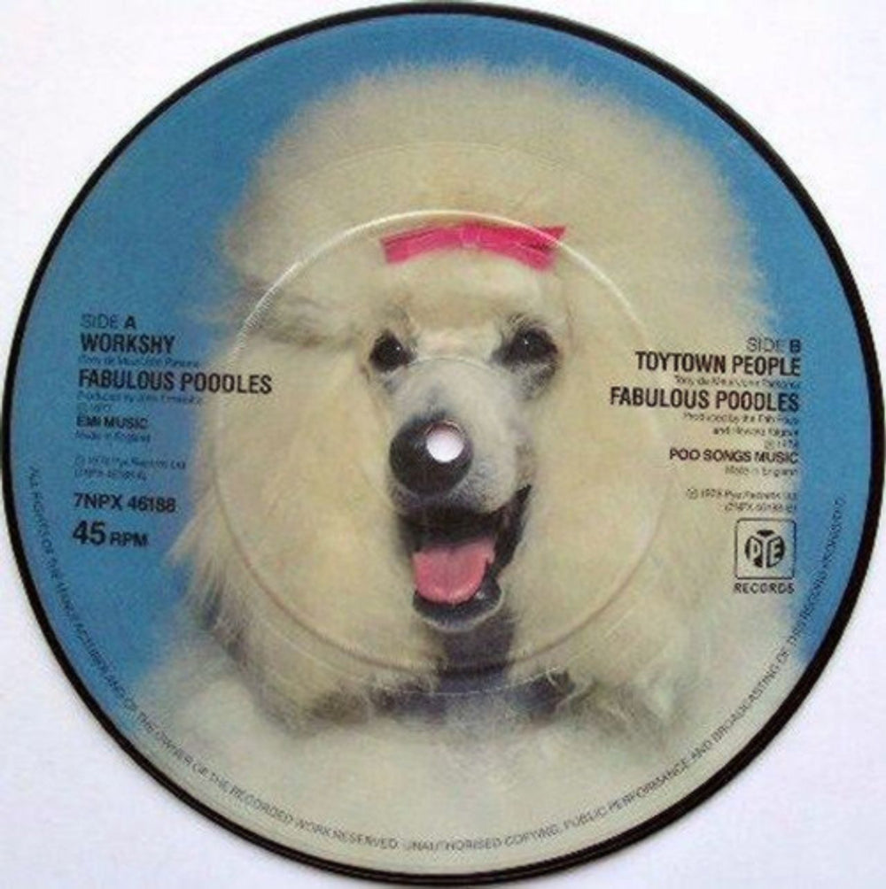 The Fabulous Poodles Workshy UK 7" vinyl picture disc (7 inch picture disc single) FP07PWO567425