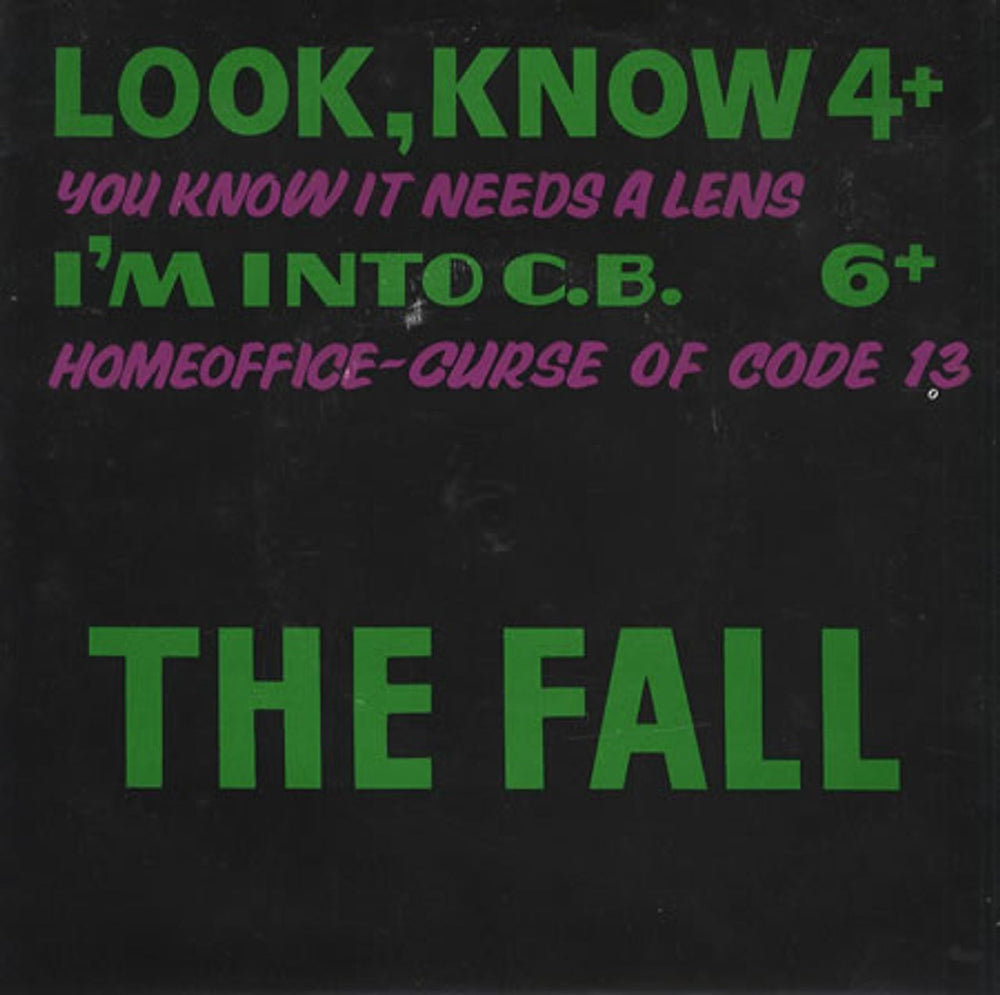 The Fall Look, Know UK 7" vinyl single (7 inch record / 45) ERA004