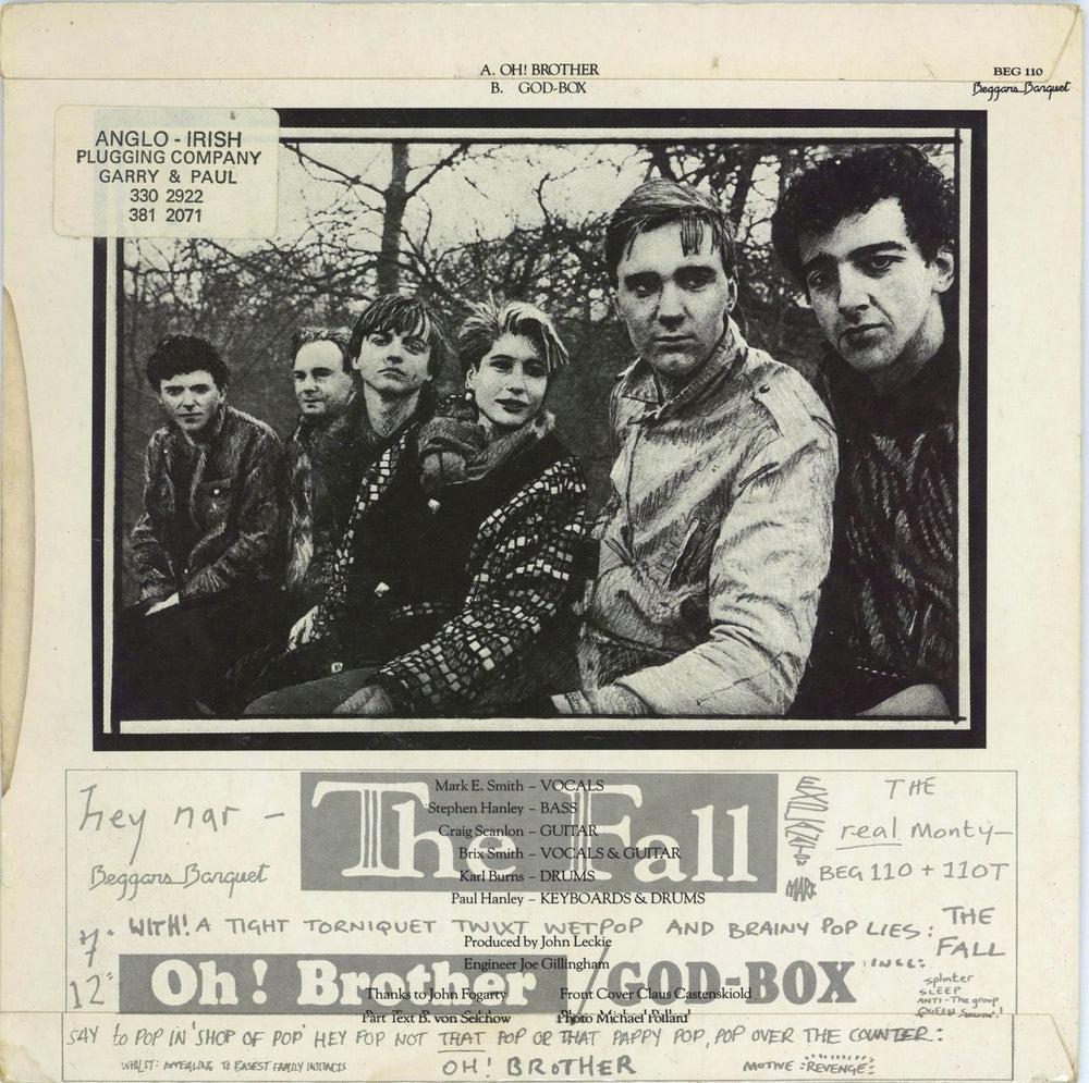 The Fall Oh! Brother UK 7" vinyl single (7 inch record / 45) BEG110