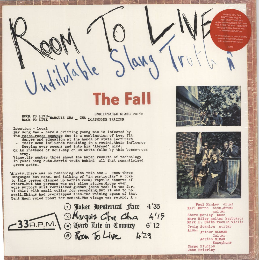 The Fall Room To Live - Sealed US vinyl LP album (LP record) SV116