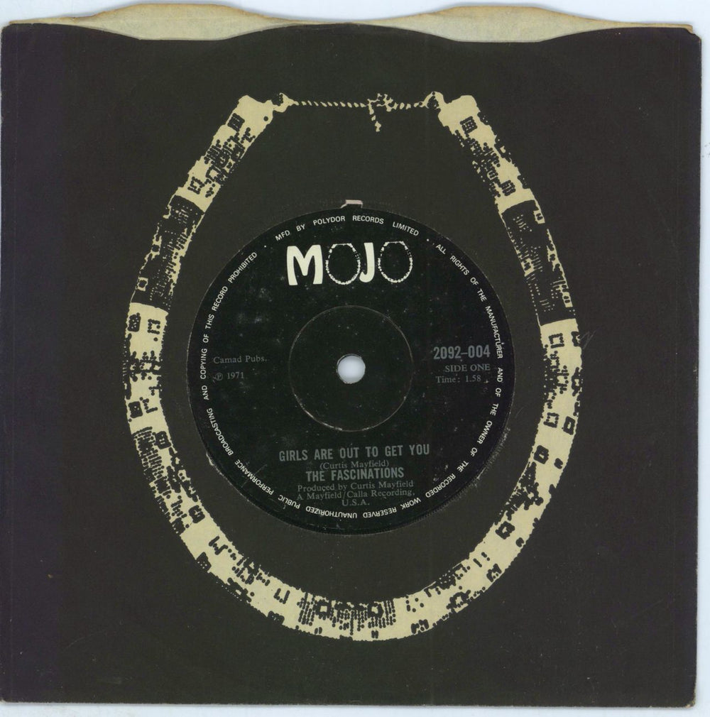 The Fascinations Girls Are Out To Get You - Solid UK 7" vinyl single (7 inch record / 45) 2092-004