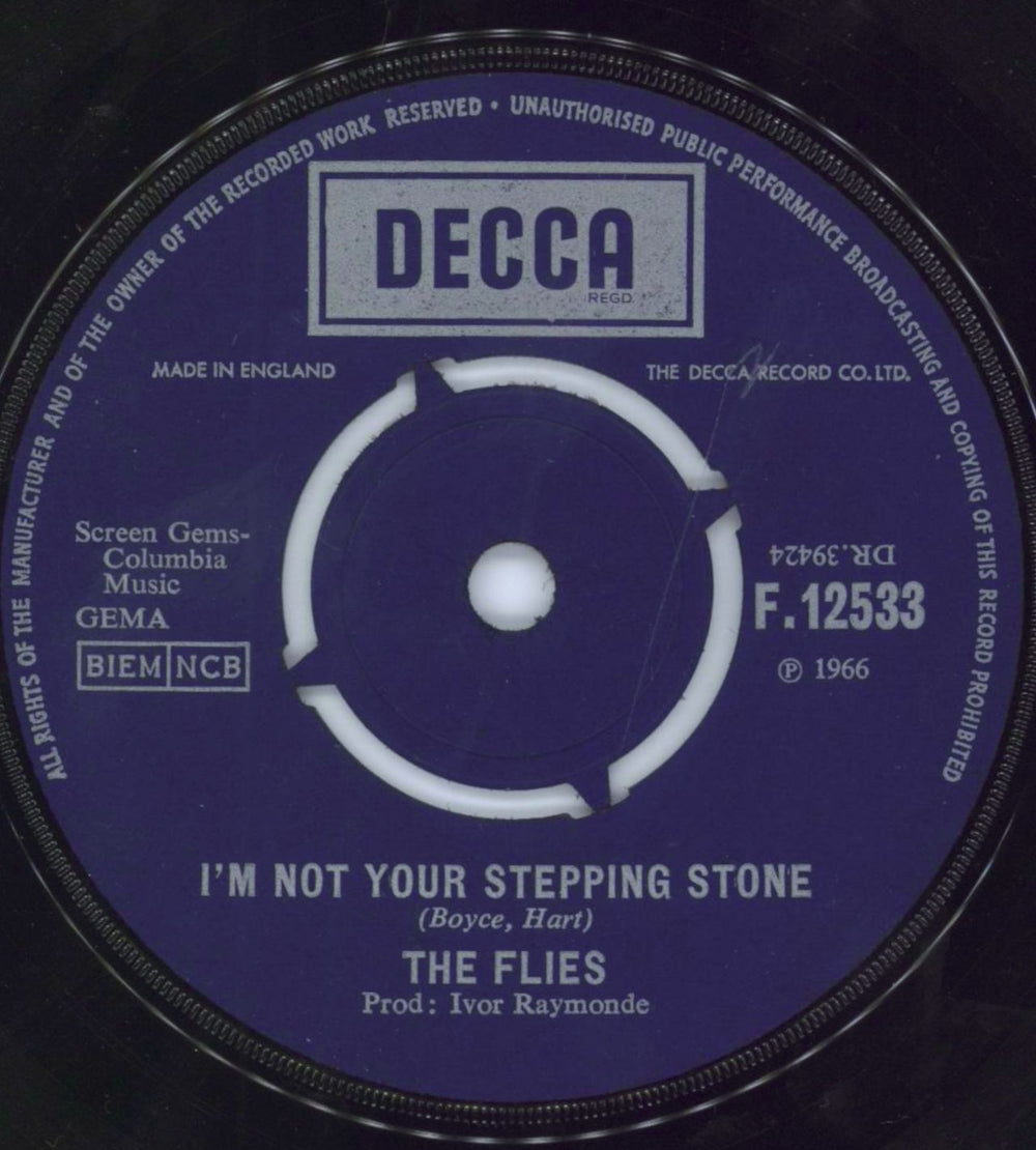 The Flies (60s) (I'm Not Your) Stepping Stone UK 7" vinyl single (7 inch record / 45) FL407IM689841